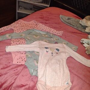 Gerber's Adorable Pink and Gray Kids One Piece Set